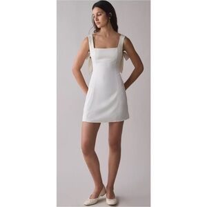 Urban Outfitters🤍 Bri Double Bow Satin White Mini Dress - Size XS Women’s